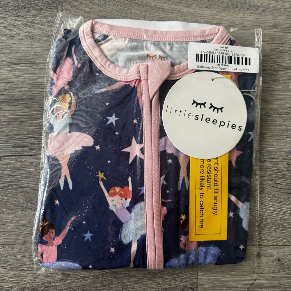 Little Sleepies Ballerina Stars Zippy Pajamas - Picture 2 of 3
